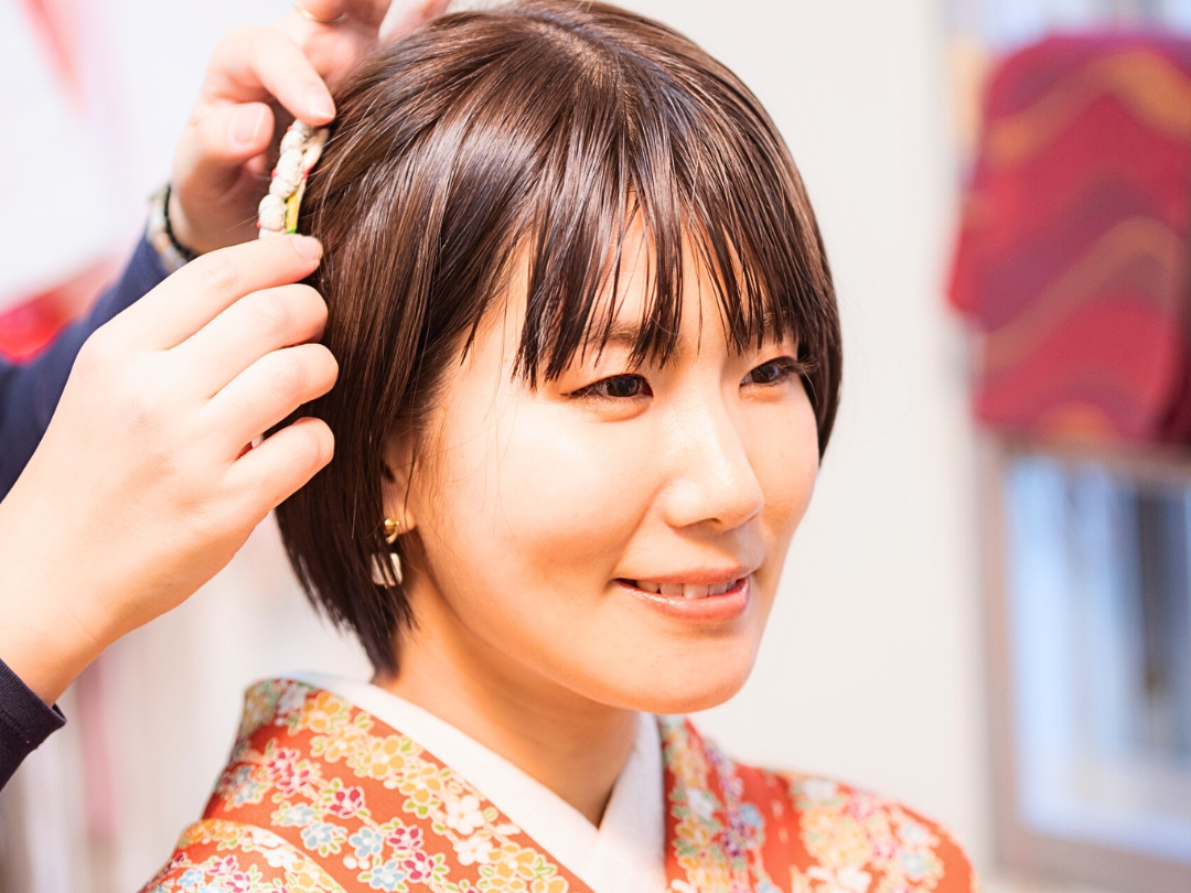 和服に合う髪飾りの写真