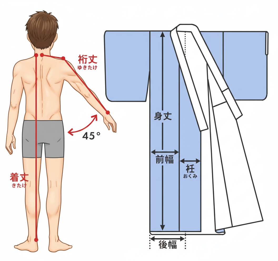 着物のサイズイラスト