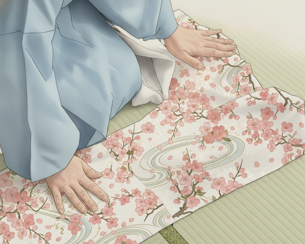 着物をたたむイメージイラスト