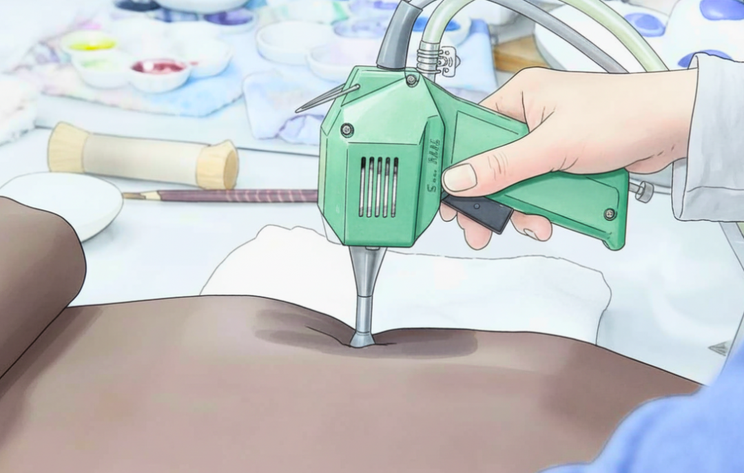 悉皆屋さんの汗抜き作業イメージイラスト