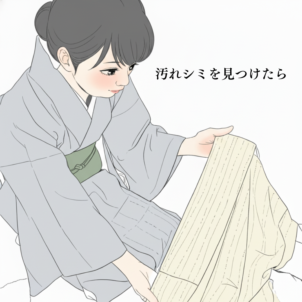 着物の汚れチェックイメージ