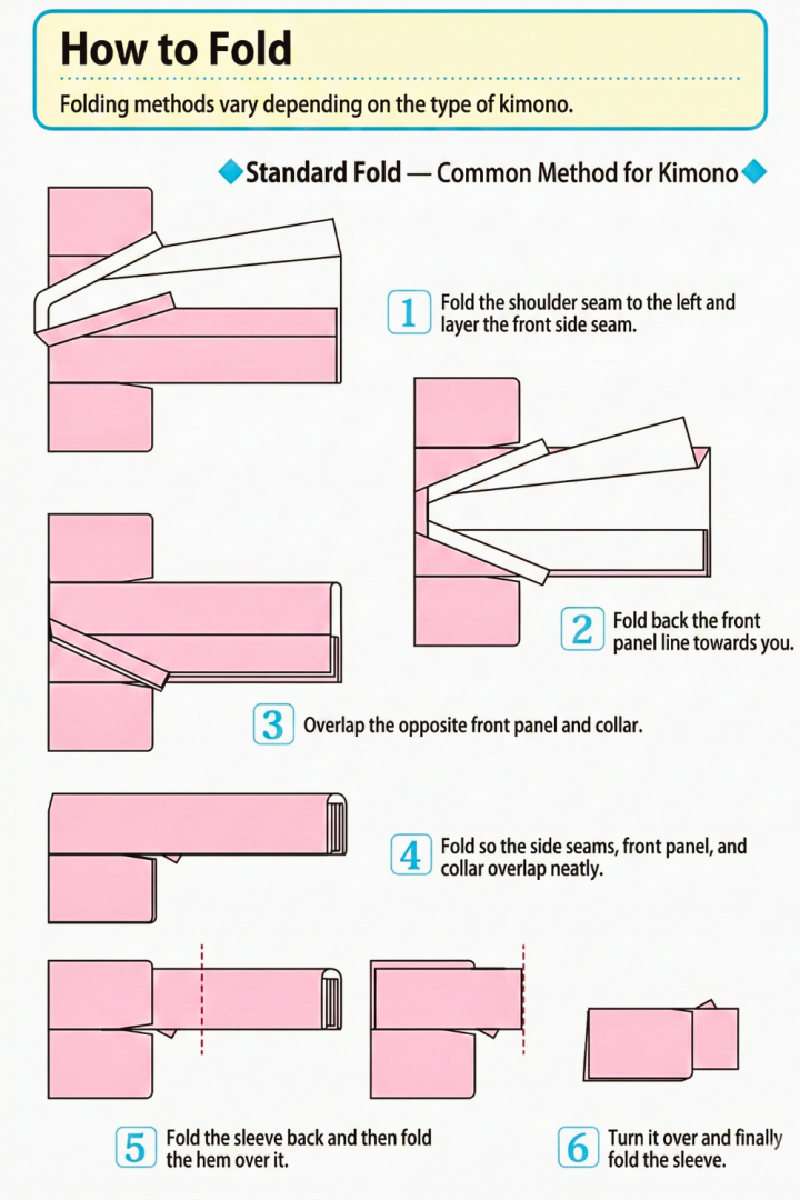 how to fold Kimono image